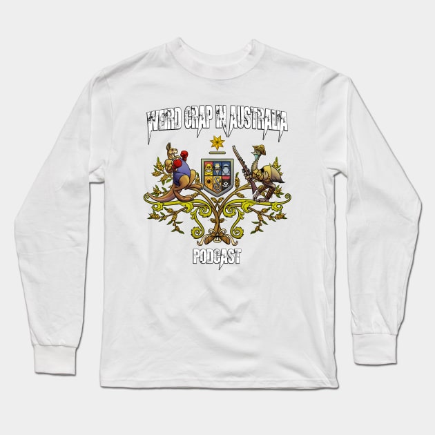 Weird Crap in Australia - Coat of arms (White Text) Long Sleeve T-Shirt by WeirdCrapinAus